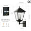 European Style Outdoor Wall Light Black E27, Tall 17.7 Inch/45cm Exterior Sconce for Porch and Entry