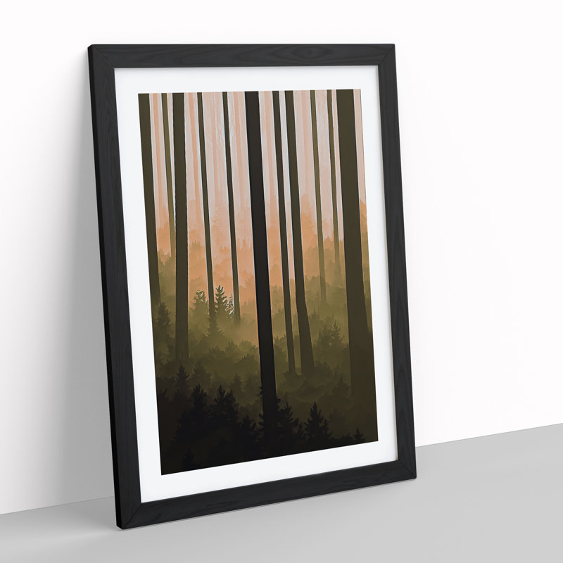 Autumnal Forest No.4 - Single Picture Frame Print, 46cm H x 34cm W x 2cm D, Black Framed