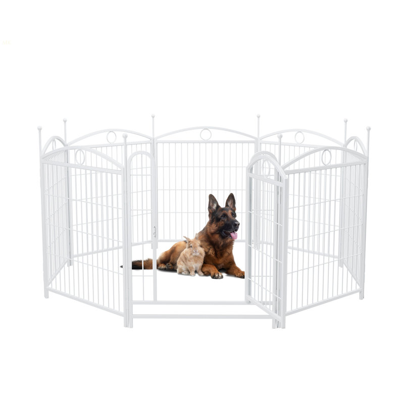 Parc pour chien 8 pouces intérieur 8 panneaux enclos en métal pour animal de compagnie clôture extérieure pour chien avec enclos, enclos pour chien robuste pour grands et petits chiens