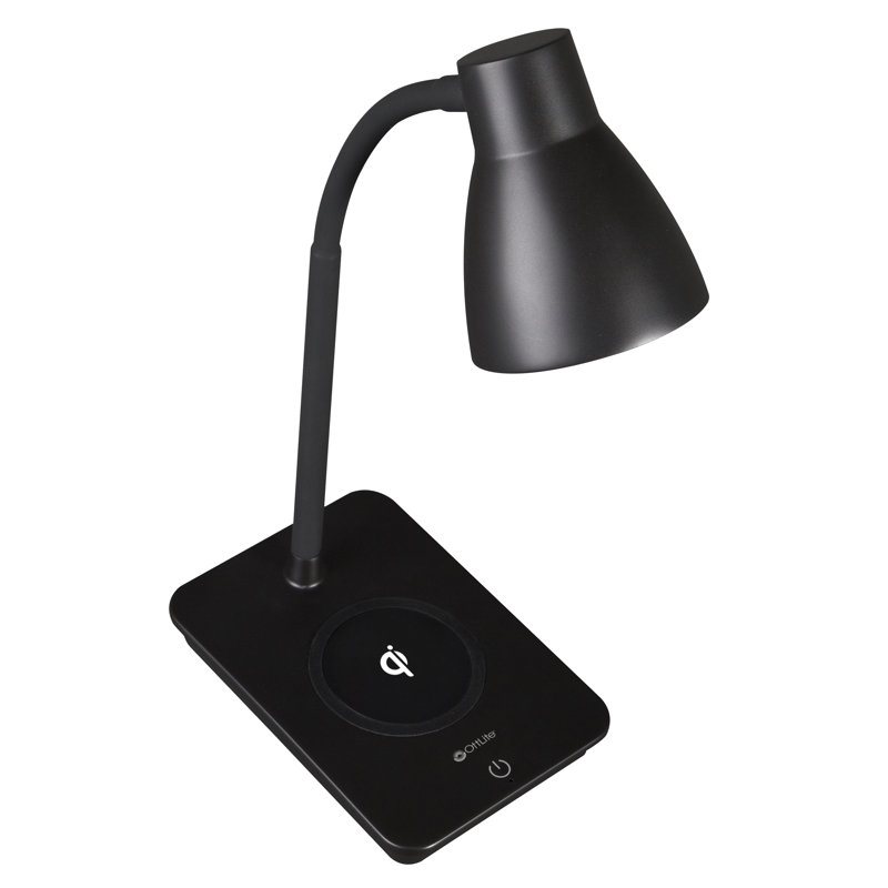 Black Adjustable LED Desk Lamp with Wireless Charging Base