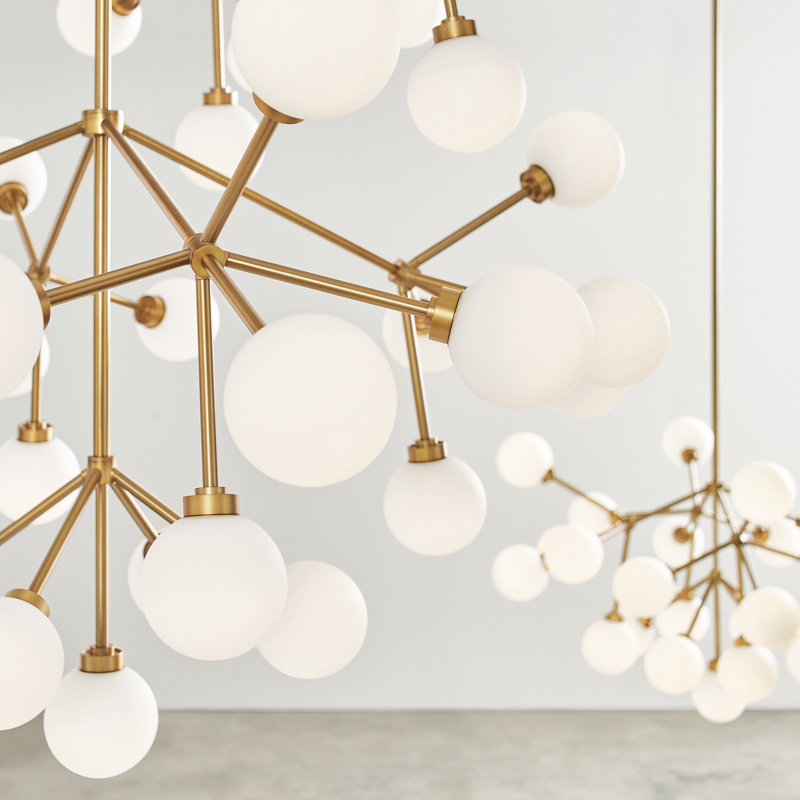 Mara 45 - Light LED Chandelier, Aged Brass