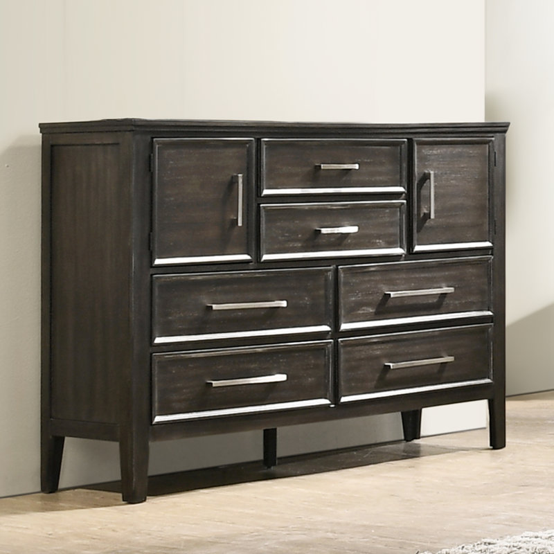 Commode 6 tiroirs avec porte Jonnathan, Muscade