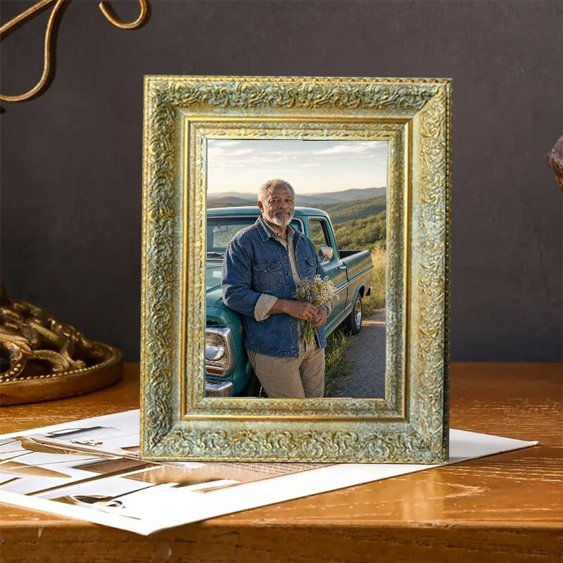 Cadre photo doré antique 1PC pour photos et tablettes 8 "x 10"