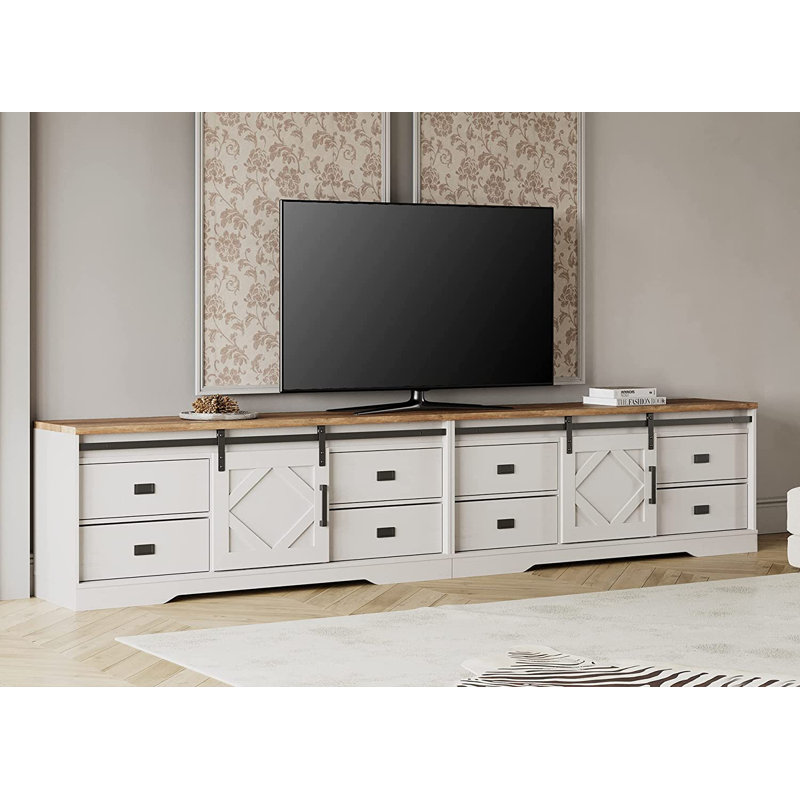Crédence de rangement 118,2 po, Blanc crème