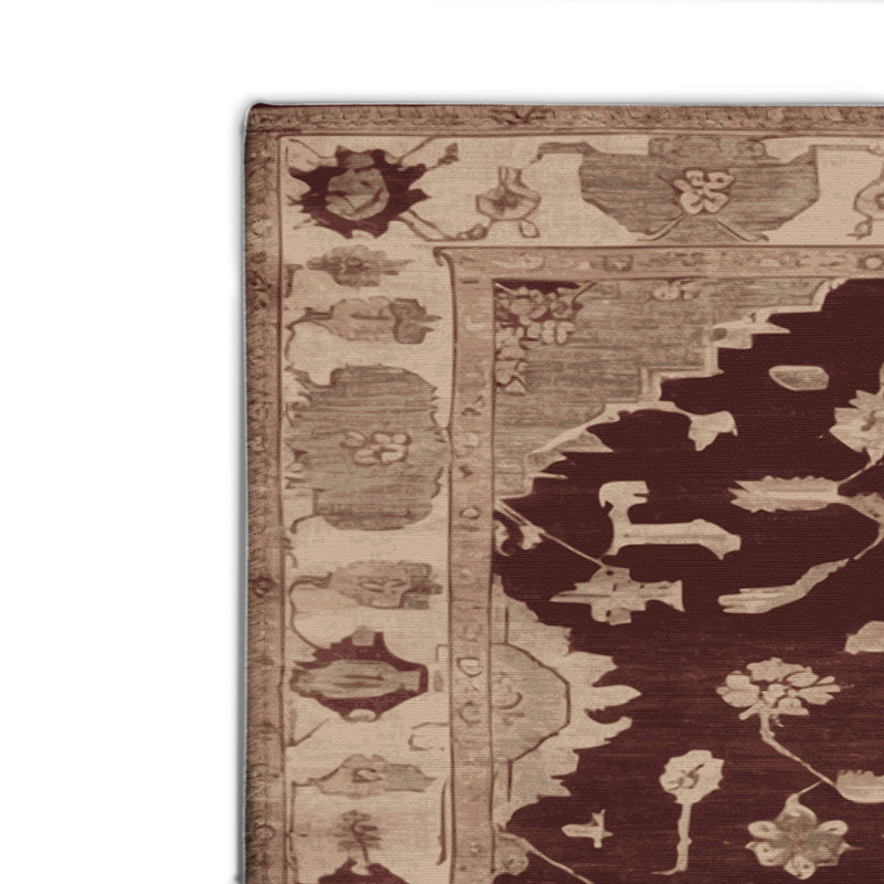 Tapis intérieur et extérieur brun Overdyed, Rectangulaire 8 pi x 10 pi