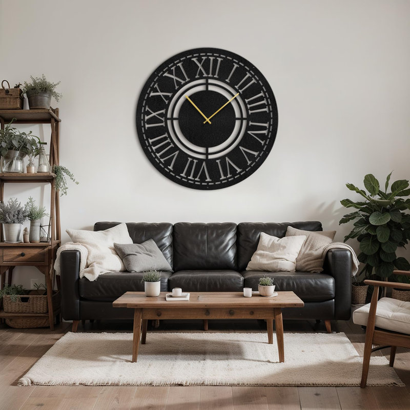 Metal Wall Clock, 24" W x 24" H