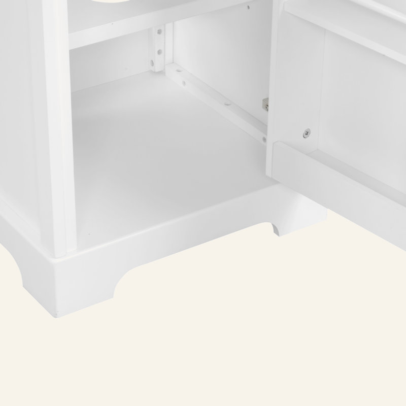 Meuble-lavabo de 20 po avec lavabo, armoire de salle de bain avec porte à fermeture douce, support de rangement et tablette réglable
