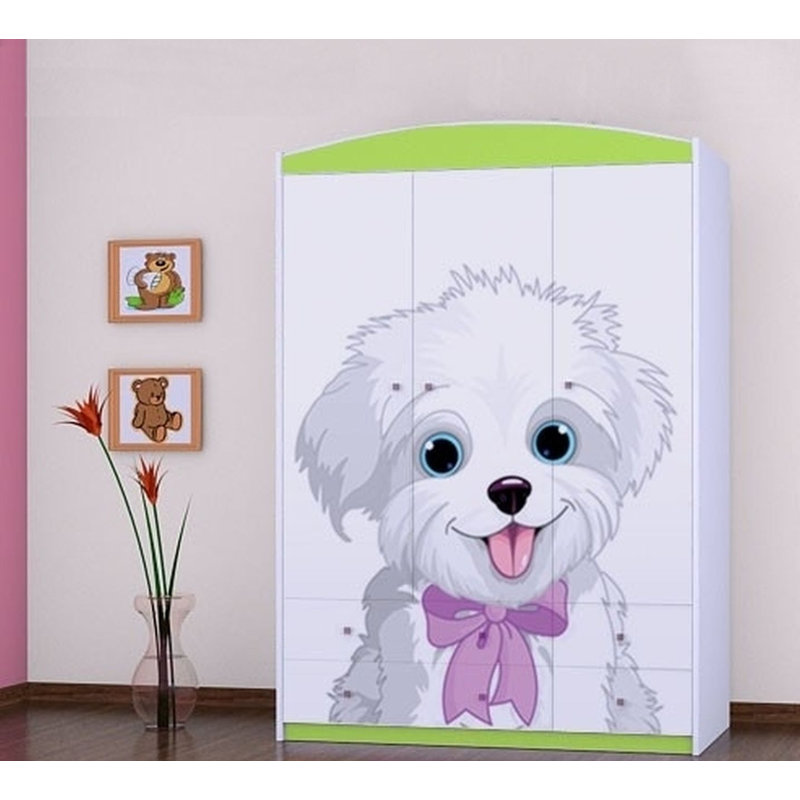 Vihaan 3 Door Wardrobe, Green