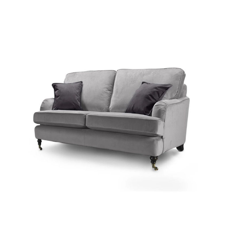 Marcantonio 2 Seater Velvet Sofa, 2, Light Grey