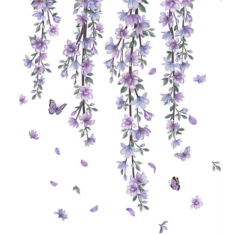 Décalcomanie fleur autocollants muraux suspendus autocollants de chambre à coucher salon canapé TV fond décoration murale