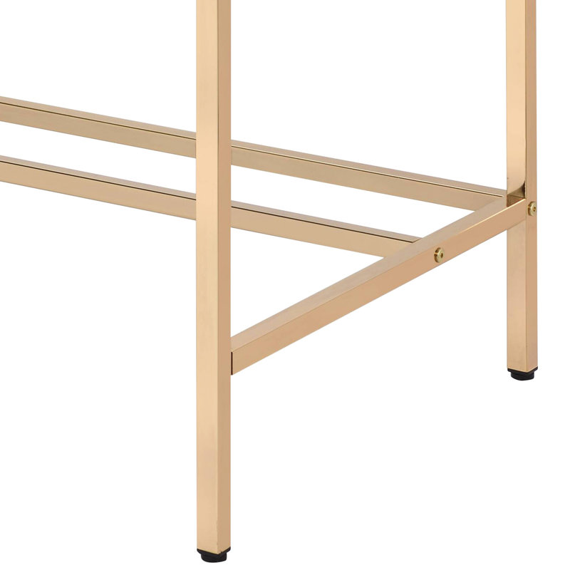 Bureau élégant aux accents bleu marine et or, 35,5 cm (l) x 101,5 cm (l) x 71 cm (hauteur) d'espace pour les jambes, table d'écriture au design moderne, or, espace