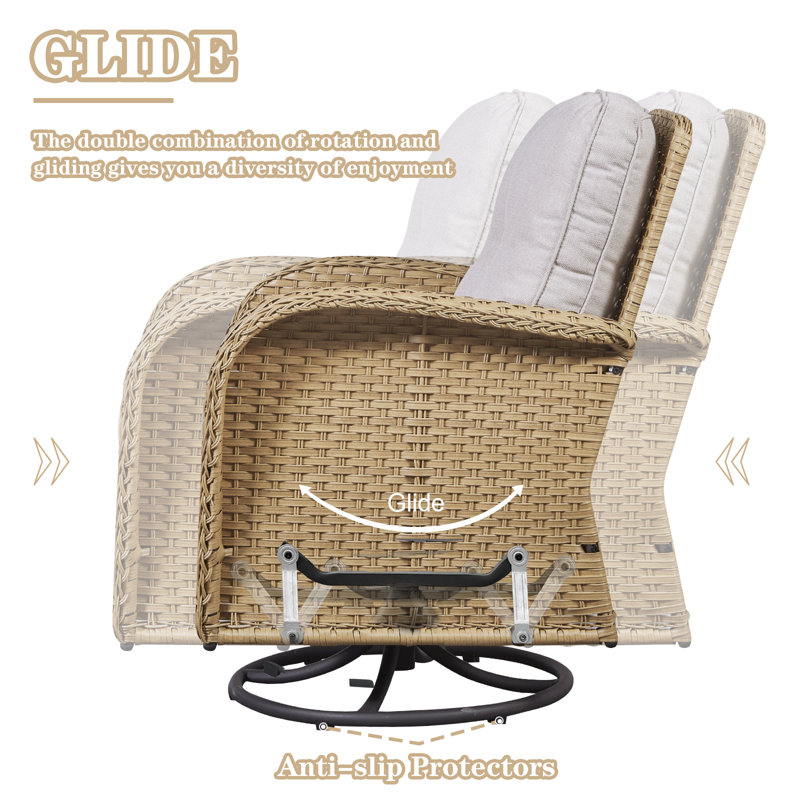 Ensemble de conversation pour 2 personnes avec coussins Aluel, Beige, Jaune