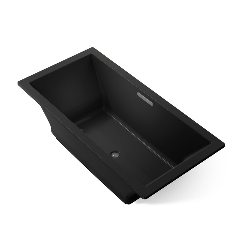 Baignoire de massage à bulles avec drain central 72 "x 36" avec drain central, Gris tonnerre