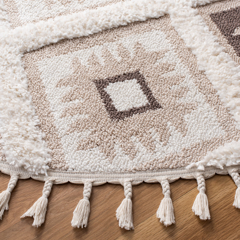 Tapis d'intérieur / extérieur à poils longs Imraan, Rond 4 pi
