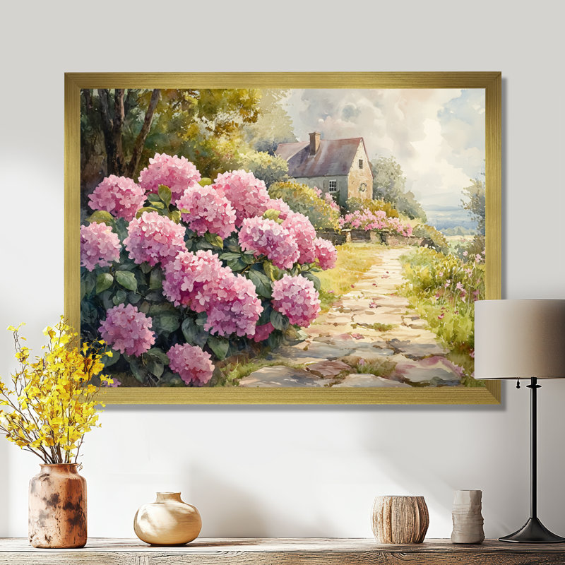 Dobromir - Floral Wall Art, Reproduction encadrée d'une seule photo, H 12 po x l 20 po, Doré