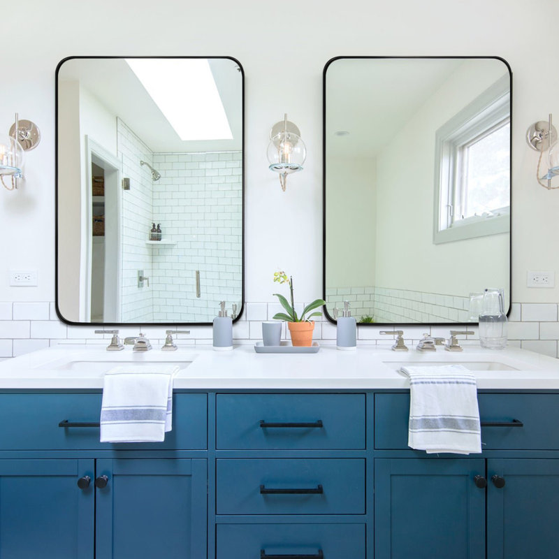 Miroir d'appoint Eitzen, Noir, 40 po x 30 po