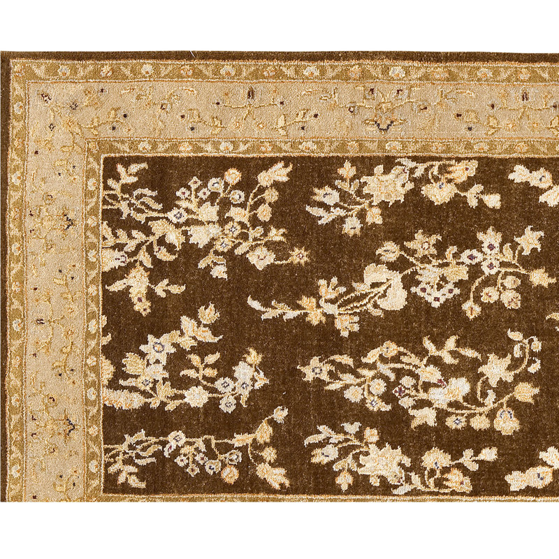 Hand Knotted Oriental Area Rug in Brown/Beige, Runner 3' x 22'