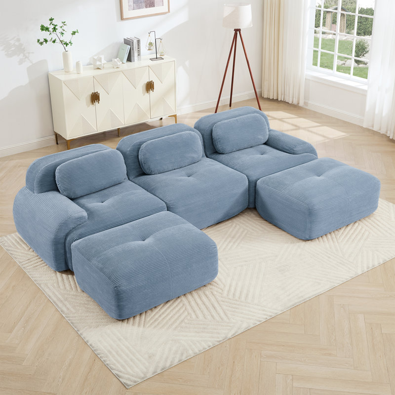 Canapé modulaire Boneless, Bleu