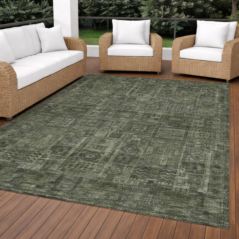Tapis intérieur / extérieur lavable à la machine Chantille ACN2805 Global, 8 pi x 10 pi, Cactus