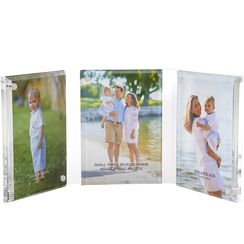 Beveled Acrylic Triple Frame, 5" x 7