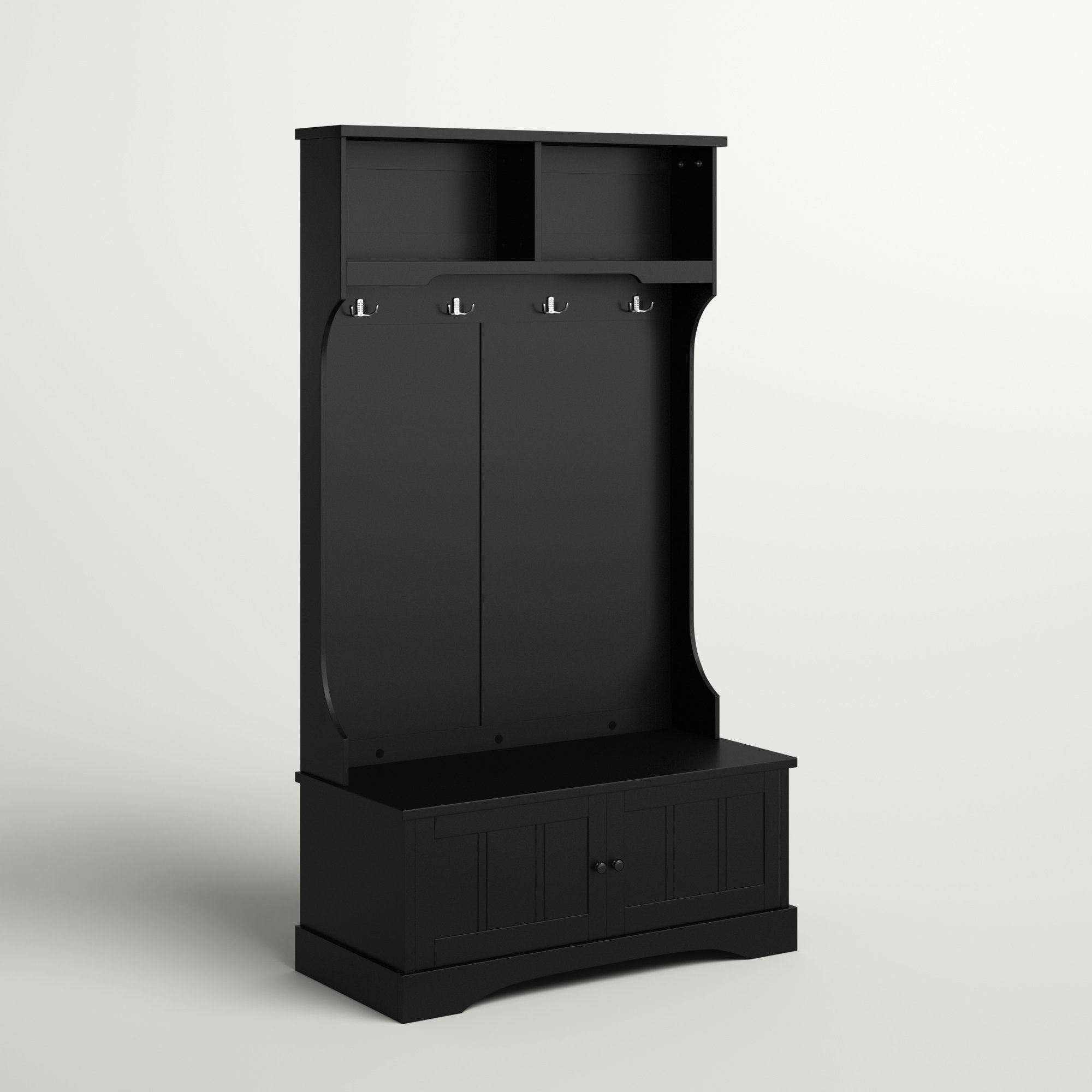 Wade Logan Aritzi Hall Tree Entryway Bench With Shelves And