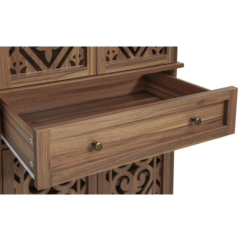 Armoire à 4 portes avec 1 tiroir, 4 tablettes intérieures réglables, armoire de rangement