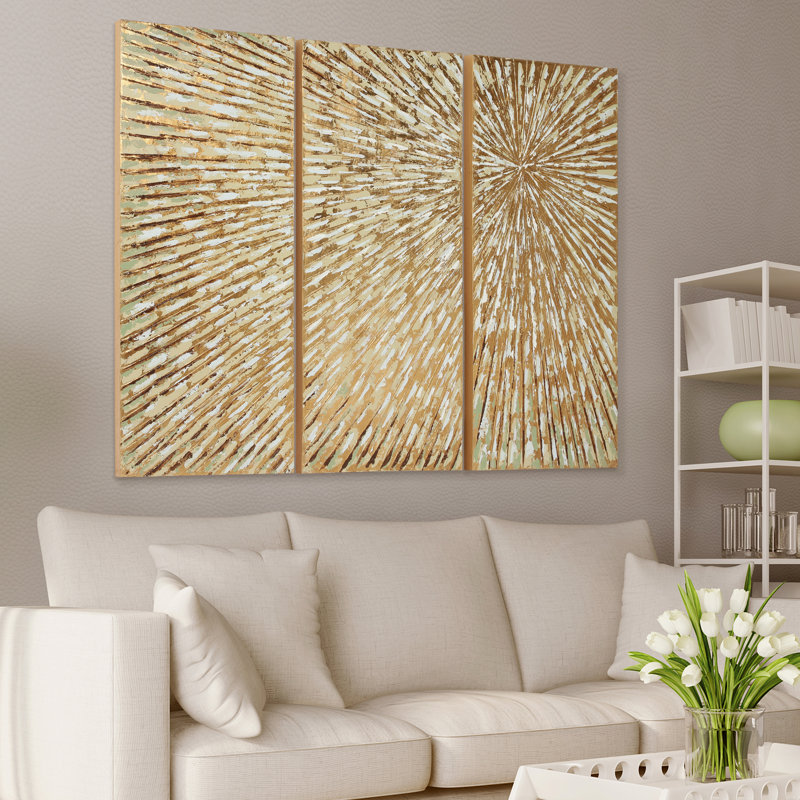 «Sunshine», reproduction d'art texturée sur toile texturée à la main avec feuille d'or par Martin Edwards