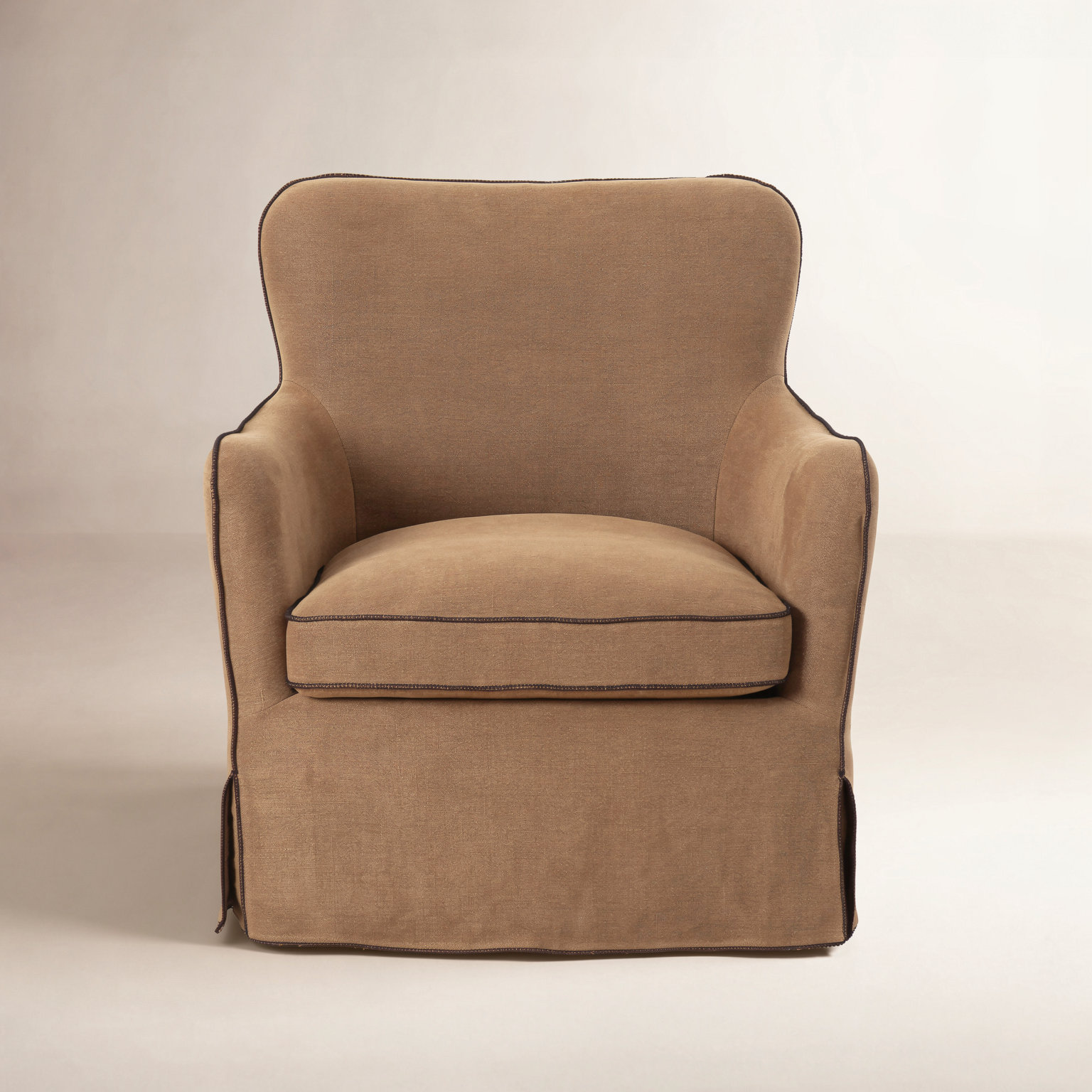 Linen Swivel Armchair, Broadway Gilt