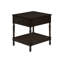 Table d'appoint, 2 niveaux, table de bout, table d'appoint, carré, table de chevet, chambre à coucher, lampe, placage brun, traditionnel