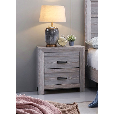 Table de bout de table de chevet contemporaine 1Pc avec deux tiroirs de rangement