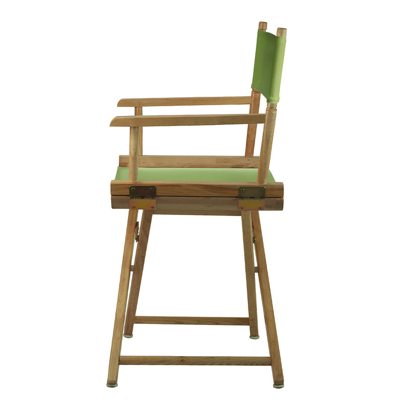 Chaise de réalisateur pliante 18 po, Naturel, Vert lime