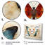 Motif de papillon orange et bleu - Art mural papillon-654582107-654582109