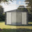 Remise de rangement extérieure en métal 10 x 8 pi avec portes verrouillables-109306198-109306199