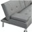 Sofa Bed with Armrest two holders WOOD FRAME, STAINLESS LEG, FUTON GREY Unavailable-807763313