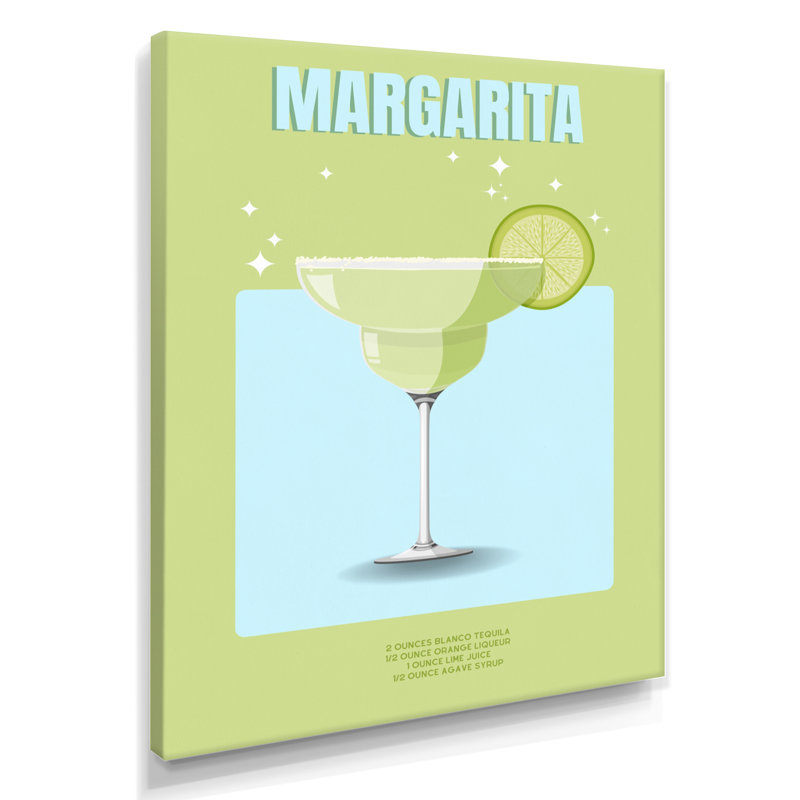 Lime Margarita mexicain cocktail II - salon d'art mural cocktails, Toile tendue, H 20 po x l 12 po x P 1 po