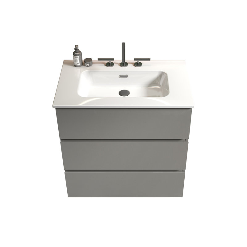 Meuble-lavabo sophistiqué avec rangement fonctionnel et design élégant, Brun