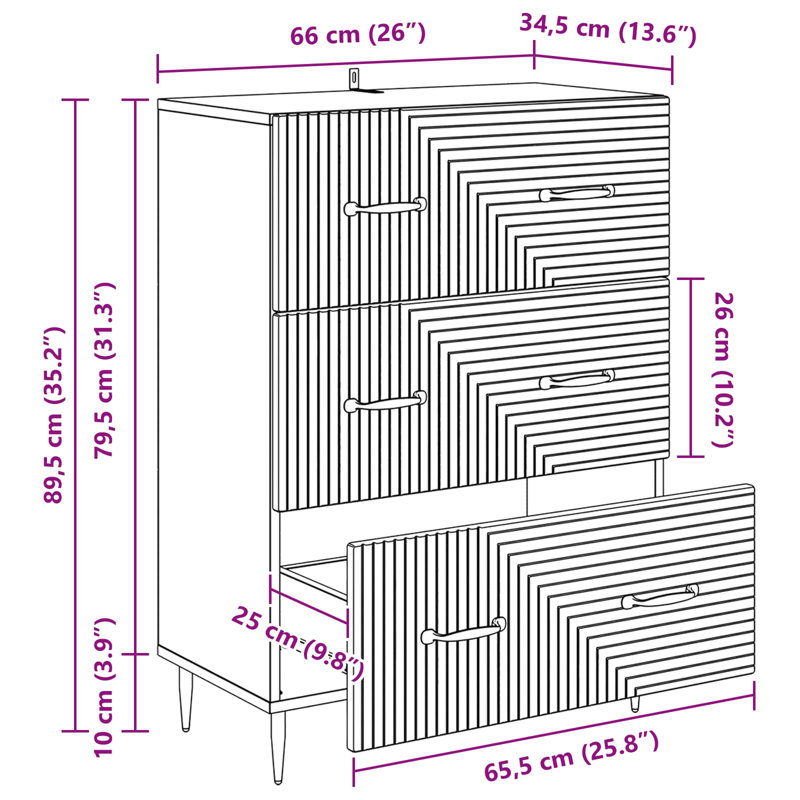 Metal Rectangle Accent Chest, 89.5cm H x 66cm W x 34.5cm D