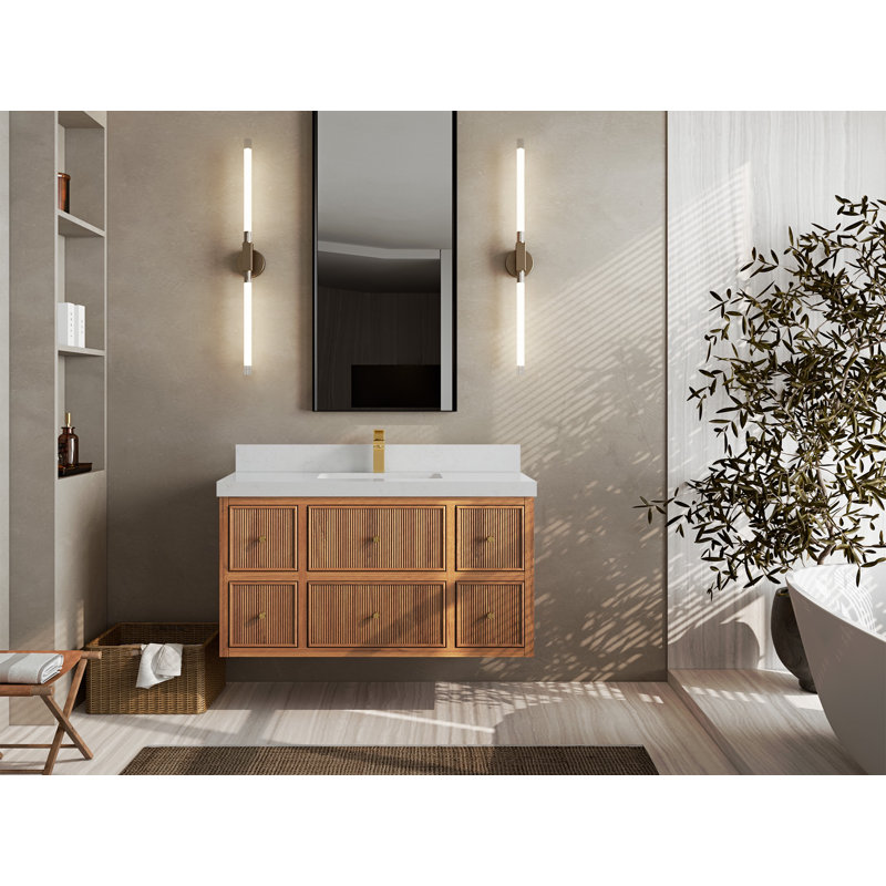 Ensemble de meuble-lavabo simple 42 po Sonoma, Quartz de Carrare