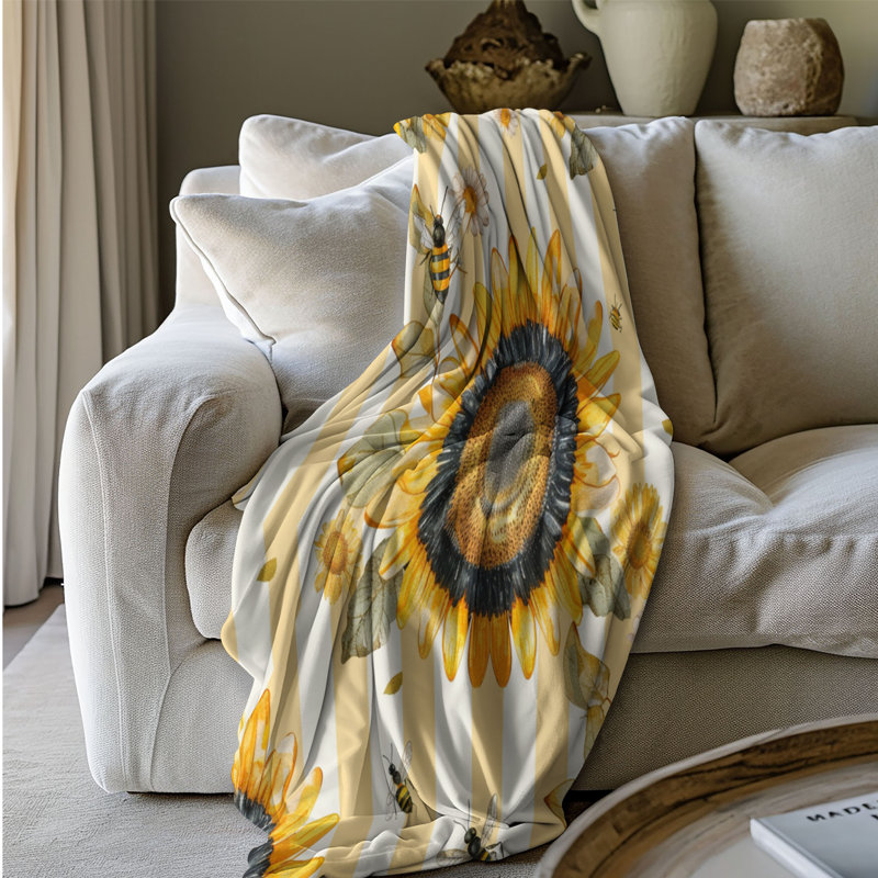 Sunny Bees - 1 Piece Premium Blanket, Queen