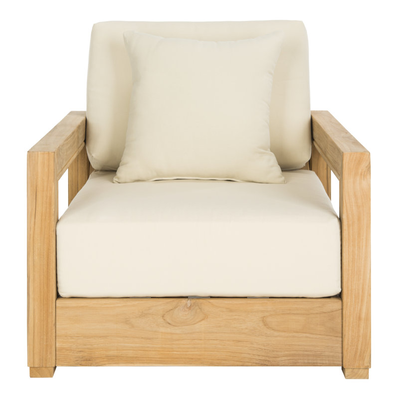 Montford Teak Patio Chair with Cushions, Beige