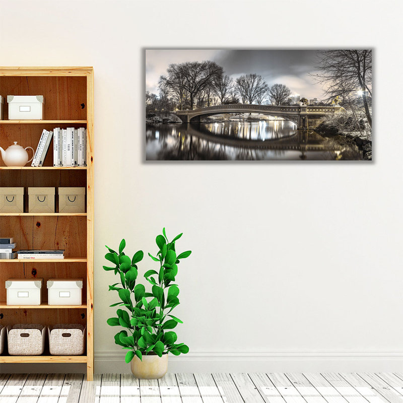 «Bow Bridge over Turtle Pond in Central Park, New York», reproduction d'art sur toile, H 10 po x l 20 po