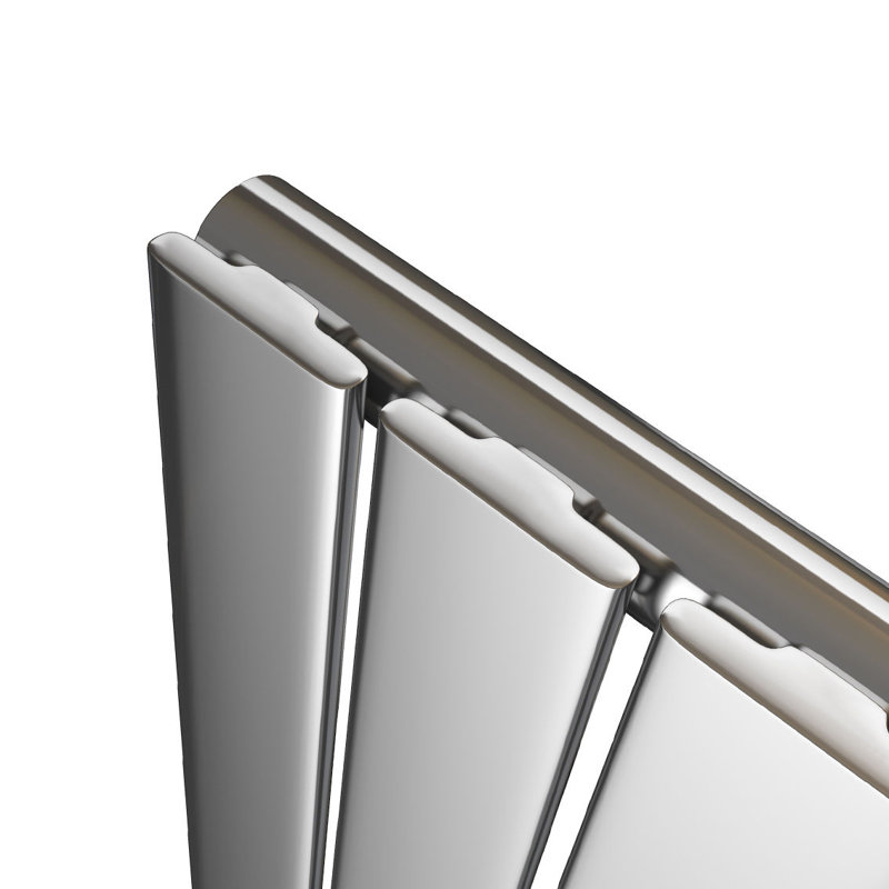 Briscoe Vertical Single Flat Panel Radiator, Chrome, 160cm H x 40.8cm W x 5.2cm D