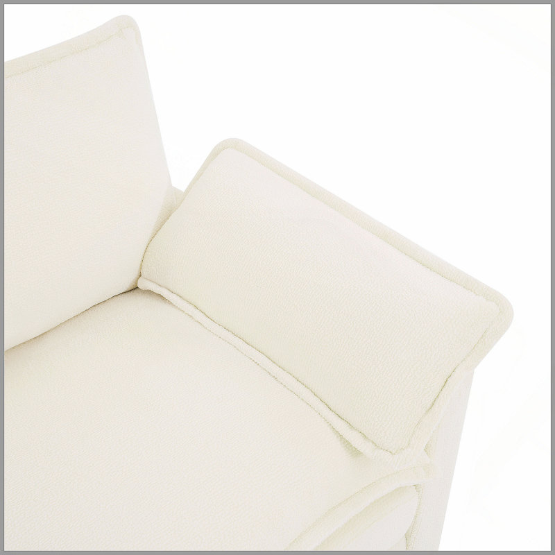 Canapé Modern, Fausse fourrure beige