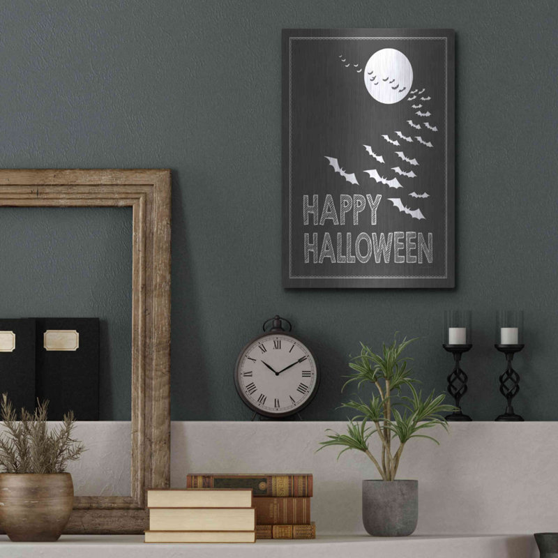 «Happy Halloween» par Lettered & Lined, art mural en métal, H 16 po x l 12 po