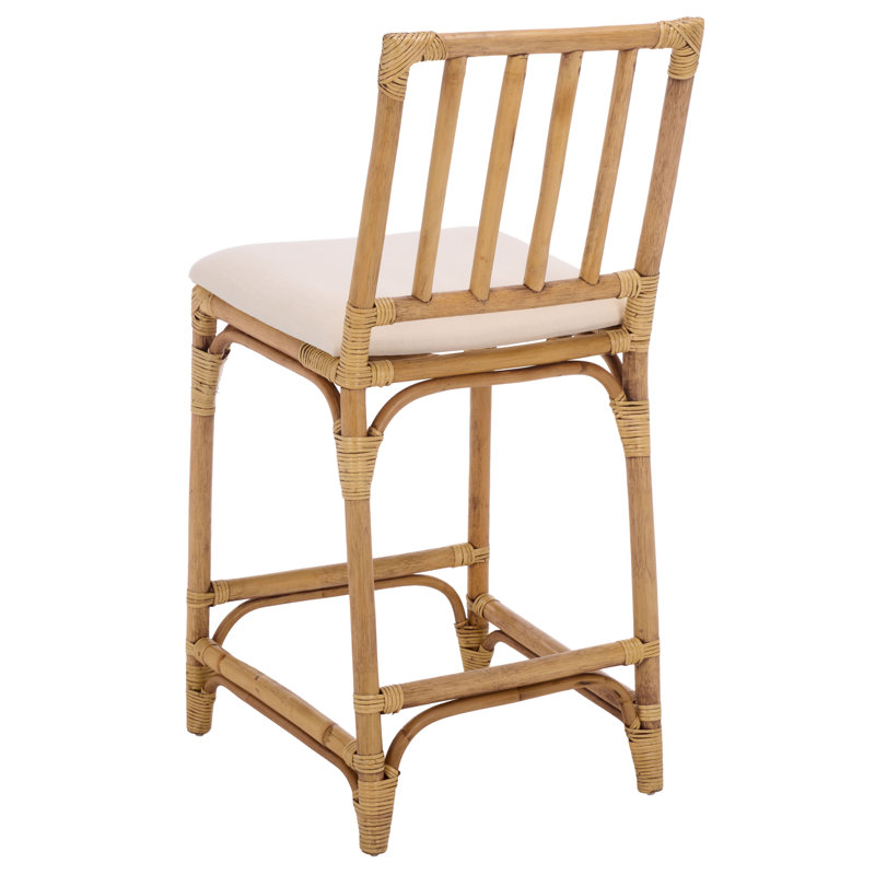Mylinda Barstool with Cushion, Honey Brown Wash