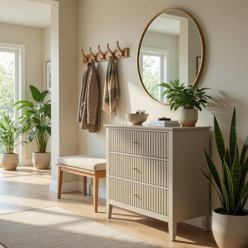 Accent Chests With 3 Drawers, Beige