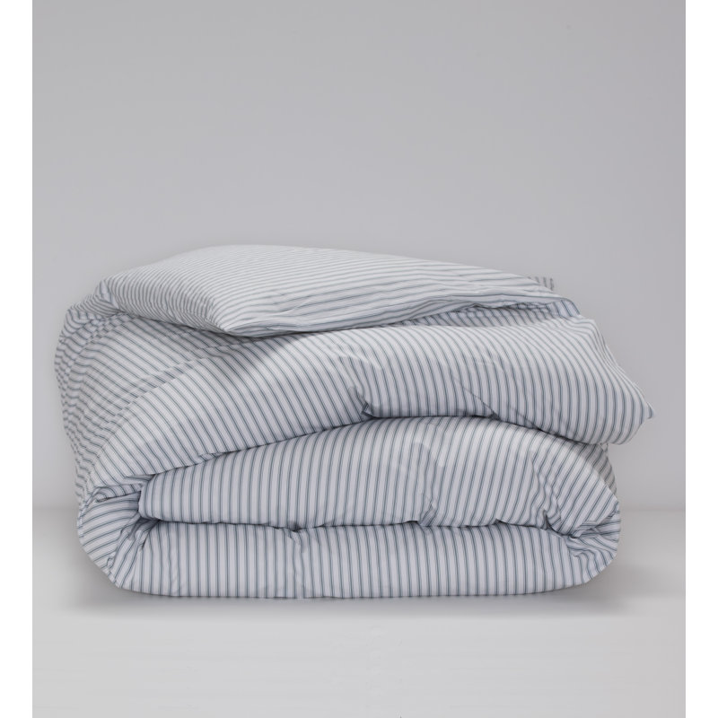 Comforter, Queen Comforter, Steel Blue Striped