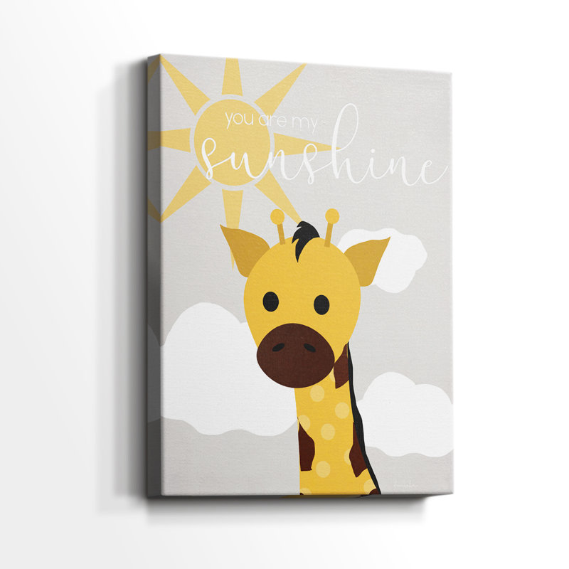 Girafe Sunshine - Cavas enveloppés de galerie, H 18 po x l 12 po