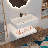 32" Modern Wall-mounted Double Bathroom Vanity With Solid Stone Resin Sink,  Led Light