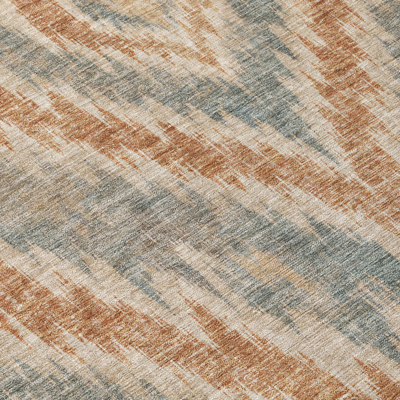Tapis Ceajay ACN3071 Ikat lavable à la machine pour intérieur/extérieur, Mastic, 8 pi x 8 pi